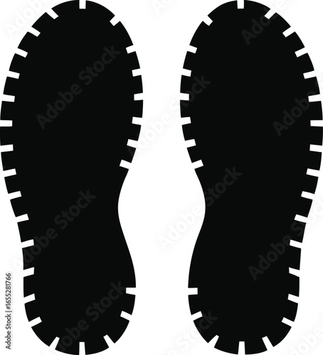 Boot, shoe print Patterns Vector.  Muddy boot prints. Shoe prints Isolated on white background.