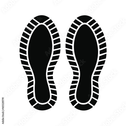 Boot, shoe print Patterns Vector.  Muddy boot prints. Shoe prints Isolated on white background.