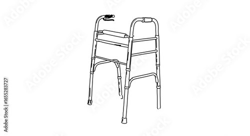 Object find the best upright walker for seniors and adults to improve mobility and balance with this aid device vector