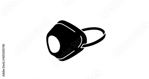 Object illustration of a black medical face mask for virus protection and personal safety during pandemic era vector