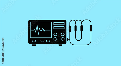 Object explore electrocardiogram machine vector illustration for medical equipment and healthcare technology concept vector