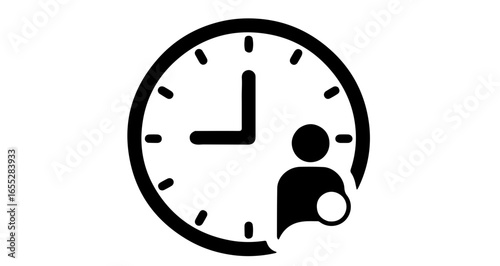 Object time management clock icon for appointment scheduling and productivity planning reminder and deadline tracking vector