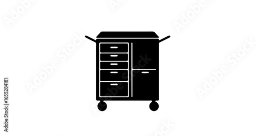 Object find the best rolling cart storage cabinet with drawers and door for home office organization solution online vector