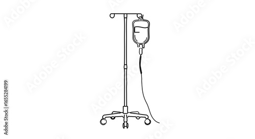 Object iv infusion stand vector illustration for medical equipment and healthcare industry design and hospital use drawing vector