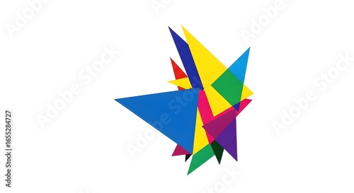 Free Download Abstract composition of colorful geometric shapes, modern design, dynamic art for decoration. - GFXLoad