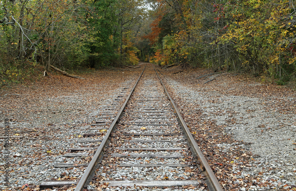 Fototapeta premium Railway rails - Rock Island State Park, Tennessee