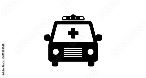 Object ambulance vector icon emergency medical service vehicle transport hospital urgent care paramedic help 911 call vector