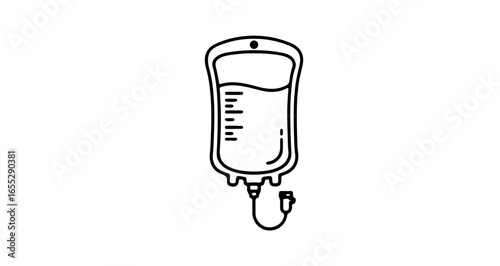 Object iv drip bag vector illustration for medical treatment intravenous therapy saline solution healthcare concept vector