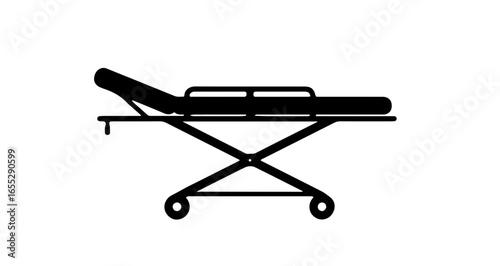 Object find medical stretcher emergency gurney hospital bed ambulance cot patient trolley healthcare equipment vector art vector
