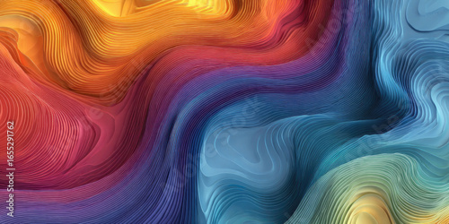Fototapeta Naklejka Na Ścianę i Meble -  Abstract colorful layered curves