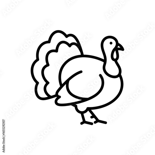 Vector Icon of Turkey for Holidays  