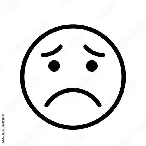 Sad face icon expressing disappointment in a simple design  