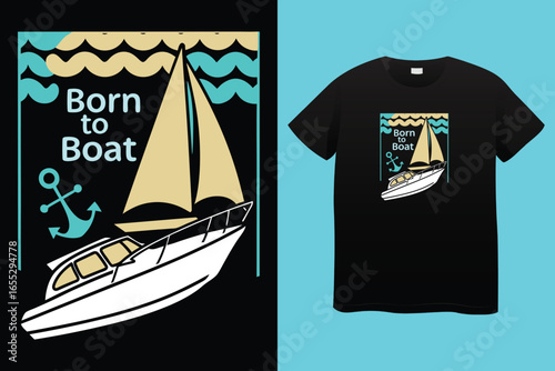 South Pacific yacht club sailing adventure vintage vector print for boy kid t shirt grunge effect in separate layer