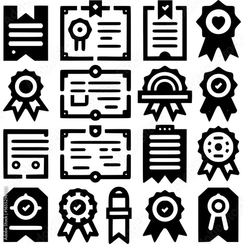 Diplome und Urkunden Vektor-Symbole - 1