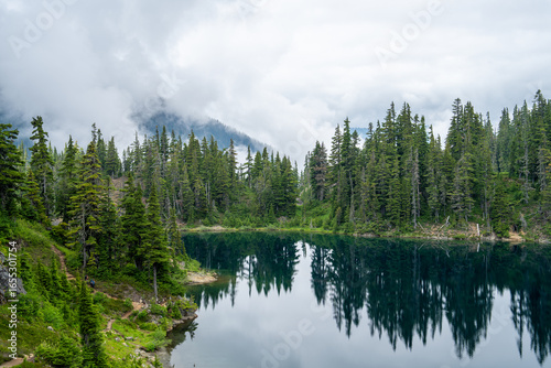 Mount Baker Pacific Northwest, Snow-Capped Mountain with Alpine Lakes and Scenic Landscape