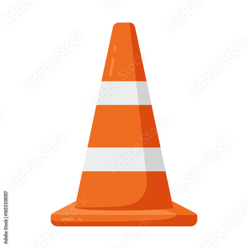 Traffic cone vector illustration on white background, SVG