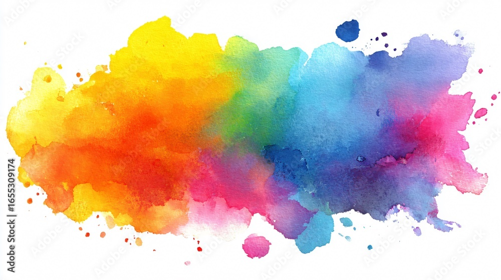 Obraz premium Vibrant Rainbow Color Abstract Painting Illustration