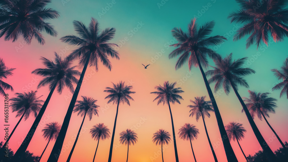 Fototapeta premium Palm Avenue at Sunset