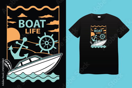 East Dock yachting company sailing team cute vintage vector print for children kid boy marine wear tee shirt