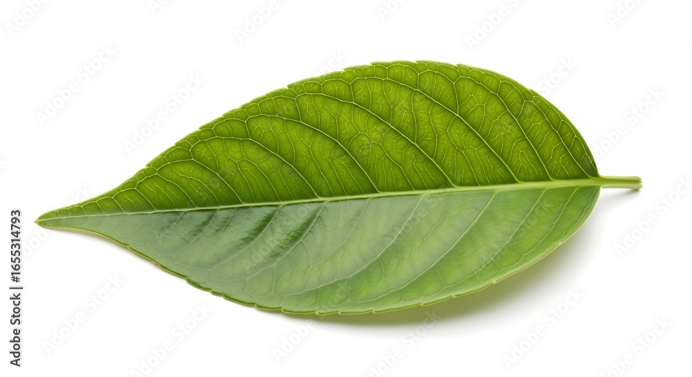 Obraz premium green leaf isolated on white background