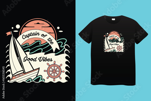 Great adventure sailor graphic vector art t-shirt design print