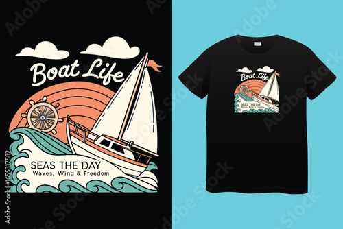 Great adventure sailor graphic vector art t-shirt design print