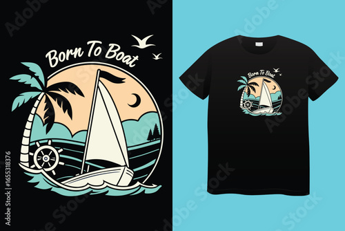Thousand miles sailor graphic vector art t-shirt design print