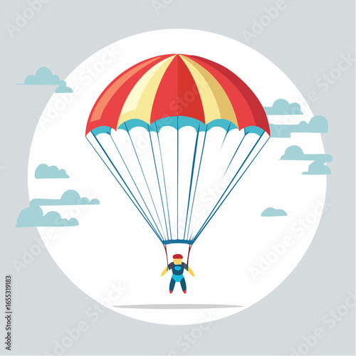 Parachute Skydiver Illustration