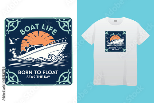 Thousand miles sailor graphic vector art t-shirt design print
