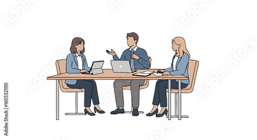 Diverse professionals collaborating during a dynamic business meeting in a modern workspace atmosphere portraying productivity and effective
