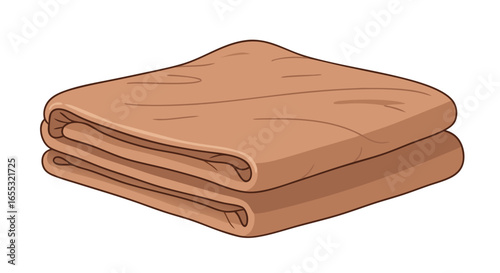 Illustration of a Folded Blanket in Neutral Tones, Perfect for Interior Design and Cozy Concepts