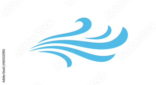 Stylized Breeze Illustration: A Serene Vector Design of Airy Waves for Design Concepts and Templates