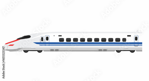 Sleek bullet train illustration, conveying high-speed travel and technological innovation