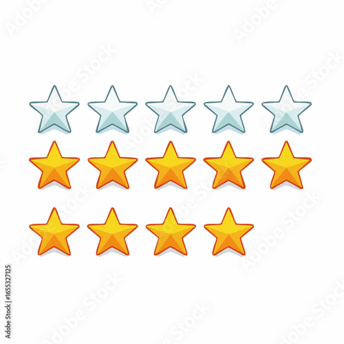 Multi Rating Stars Icons Set