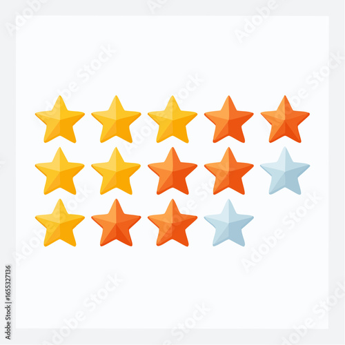 Colorful Star Rating Icons