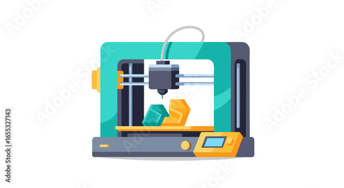 Innovative 3D Printing Technology: A Modern Machine Creating Geometric Shapes with Precision for rapid prototyping and advanced manufacturing