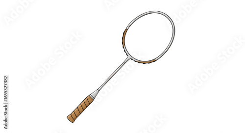 Illustration of badminton racket, a sporting good used for recreational activities and athletic competition in summer games and indoor sport 52