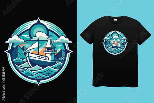 I am the boat captain - Boat Captain T Shirt Design, Hand drawn lettering phrase, Isolated on Black background, For the design of postcards, cups, card, posters.
