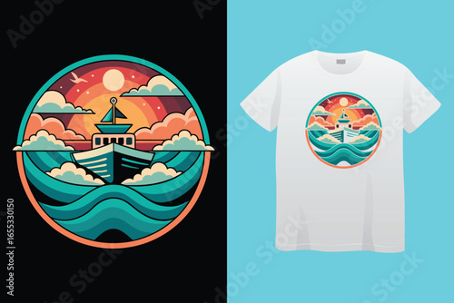 I am the boat captain - Boat Captain T Shirt Design, Hand drawn lettering phrase, Isolated on Black background, For the design of postcards, cups, card, posters.