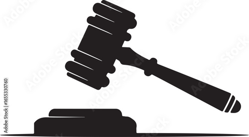 Judge hammer silhouette vector, Judge gavel icon black vector illustration
