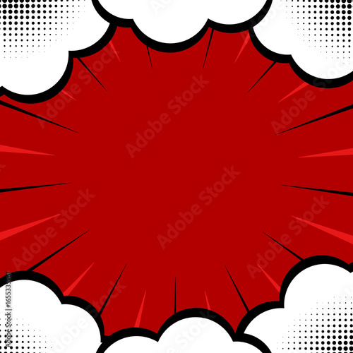 comic background and cloud effect.red colorful.modern background.eps 10