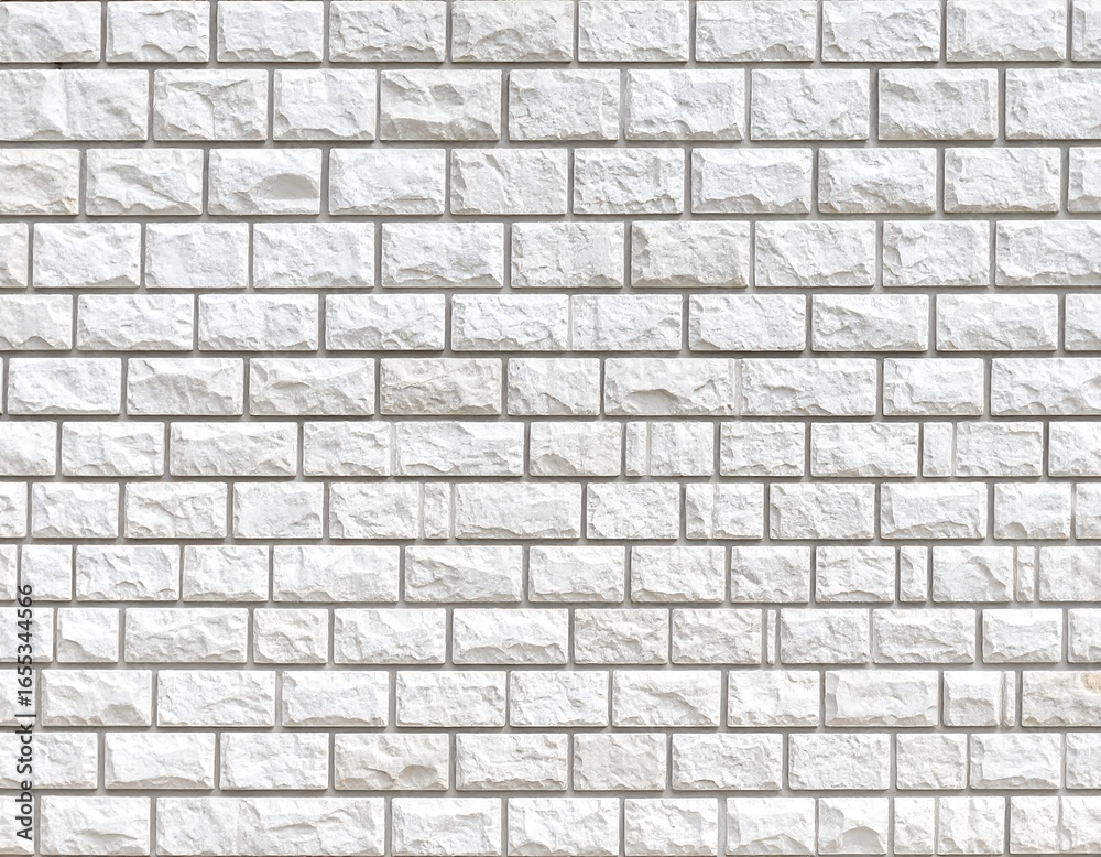 Naklejka premium White stone brick wall texture