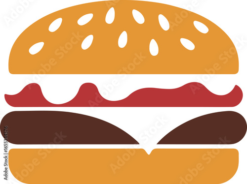 Cheeseburger, hamburger silhouette vector illustration