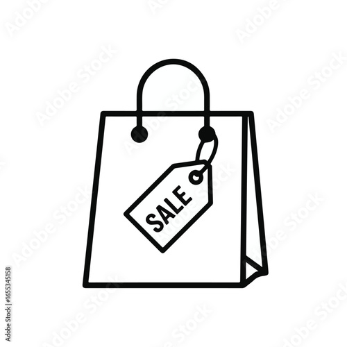 Exciting shopping bag adorned with a prominent 'Sale' tag, signaling great deals and retail opportunities for savvy consumers looking for bargains and discounts.
