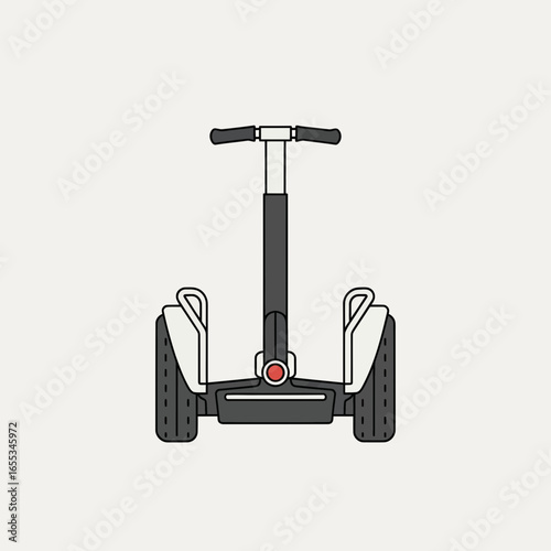 Personal transporter with two wheels and a handle on a white background.