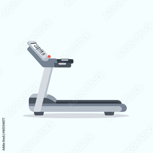 Treadmill exercise equipment on a white background for fitness and indoor workout.