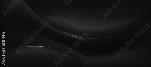 Modern abstract luxury banner. Abstract black wave elegant background vector for branding presentation or product ads bg