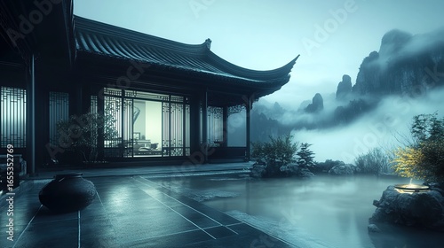 chinese temple in the morning