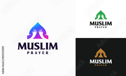 Modern Muslim Reminder logo designs concept vector, Islamic Mosque logo template icon