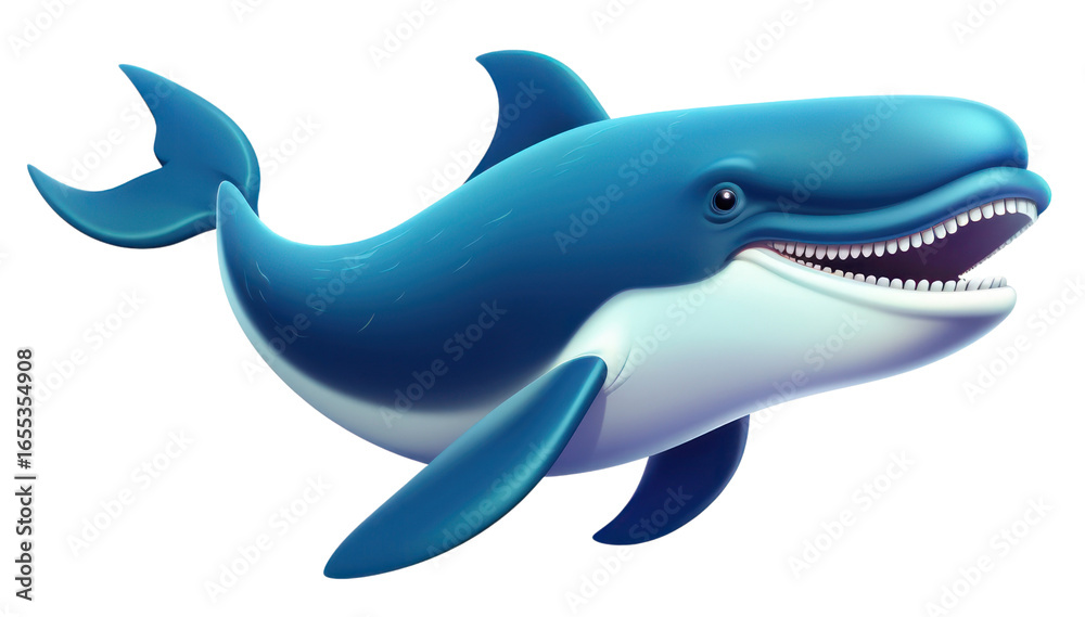 Obraz premium PNG Whale dolphin cartoon animal.